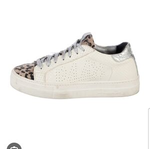 P448  Womens Thea Python Roccia White Leather Snake Print Designer Sneakers 38